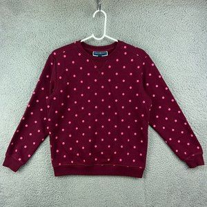 Karen Scott Sport Sweatshirt Small Women Petite Purple Polka Dot Crew Neck